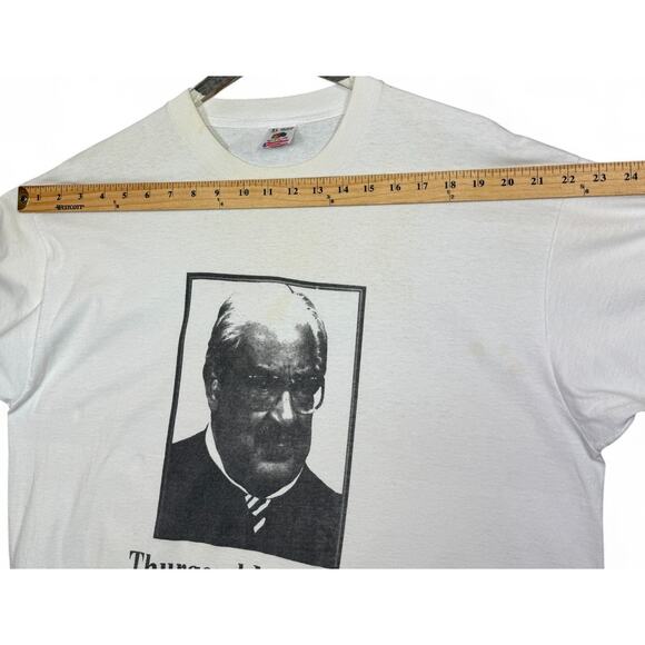 Vintage 90s Thurgood Marshall Tribute T Shirt Adult XL White Single Stitch - Picture 13 of 16